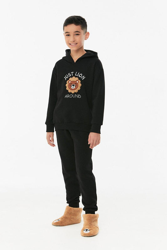 Embroidered Sweatshirt Boys' Tracksuit Set