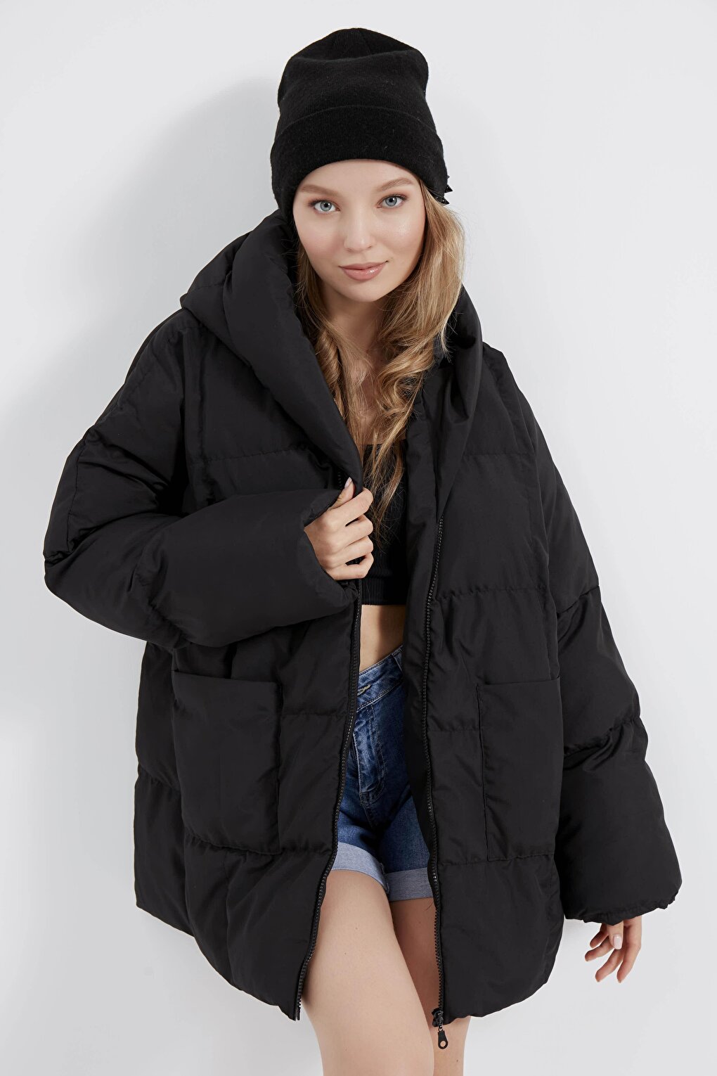 Women's Black Bat Coat