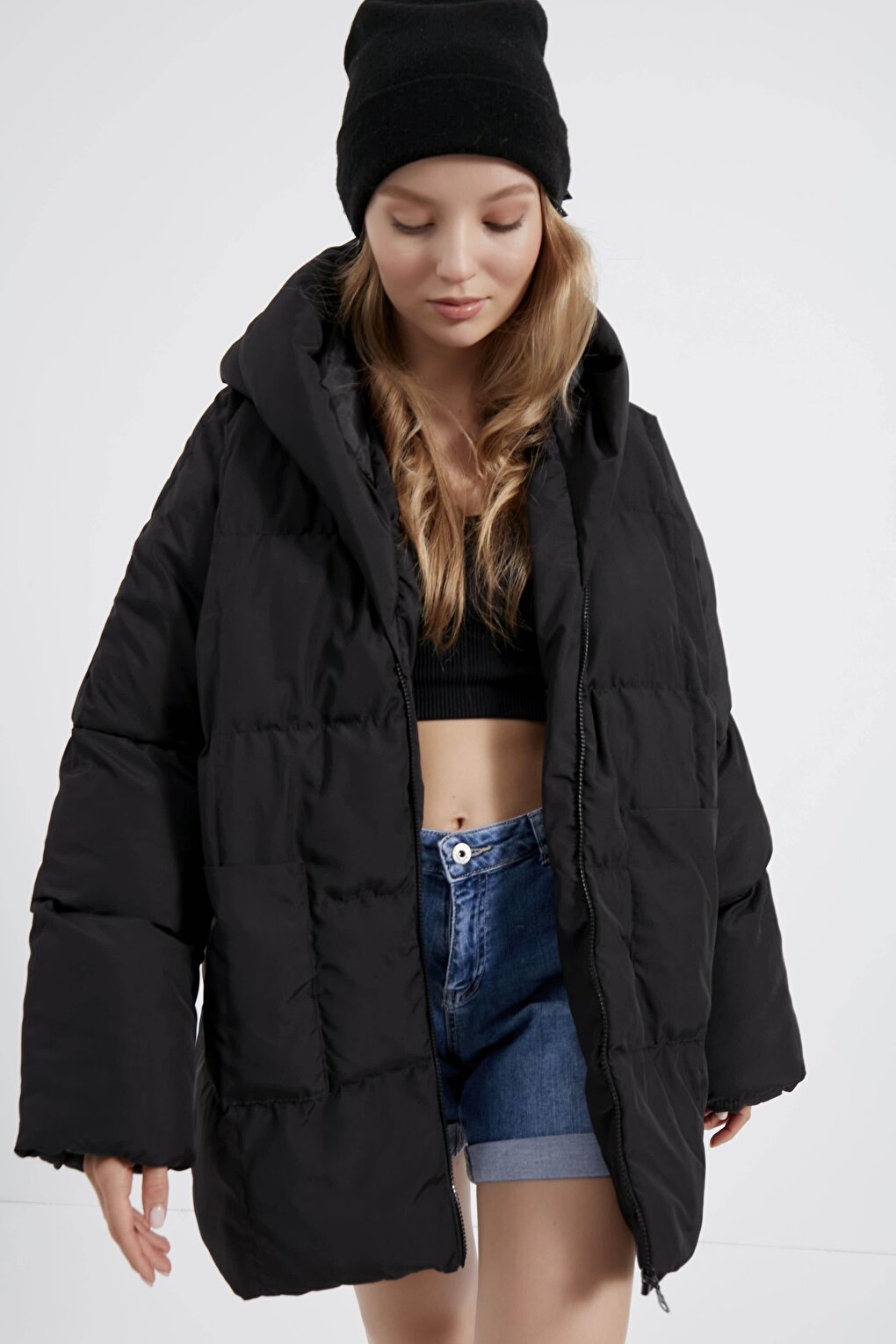 Women's Black Bat Coat