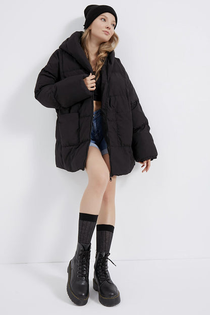 Women's Black Bat Coat