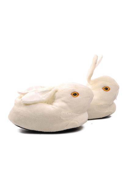 Cream Women's Slippers with Rabbit