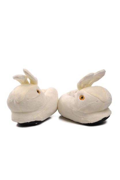 Cream Women's Slippers with Rabbit