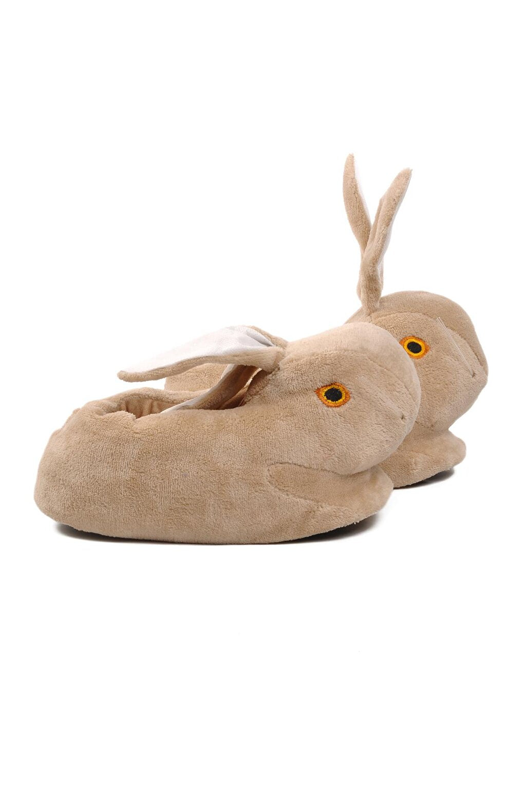 Beige Women's Slippers with Rabbit