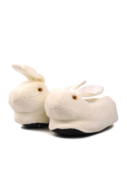 Cream Women's Slippers with Rabbit