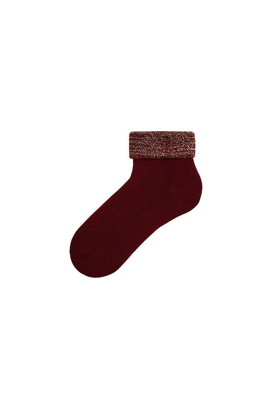 Glitter Curved Socket Towel Socks