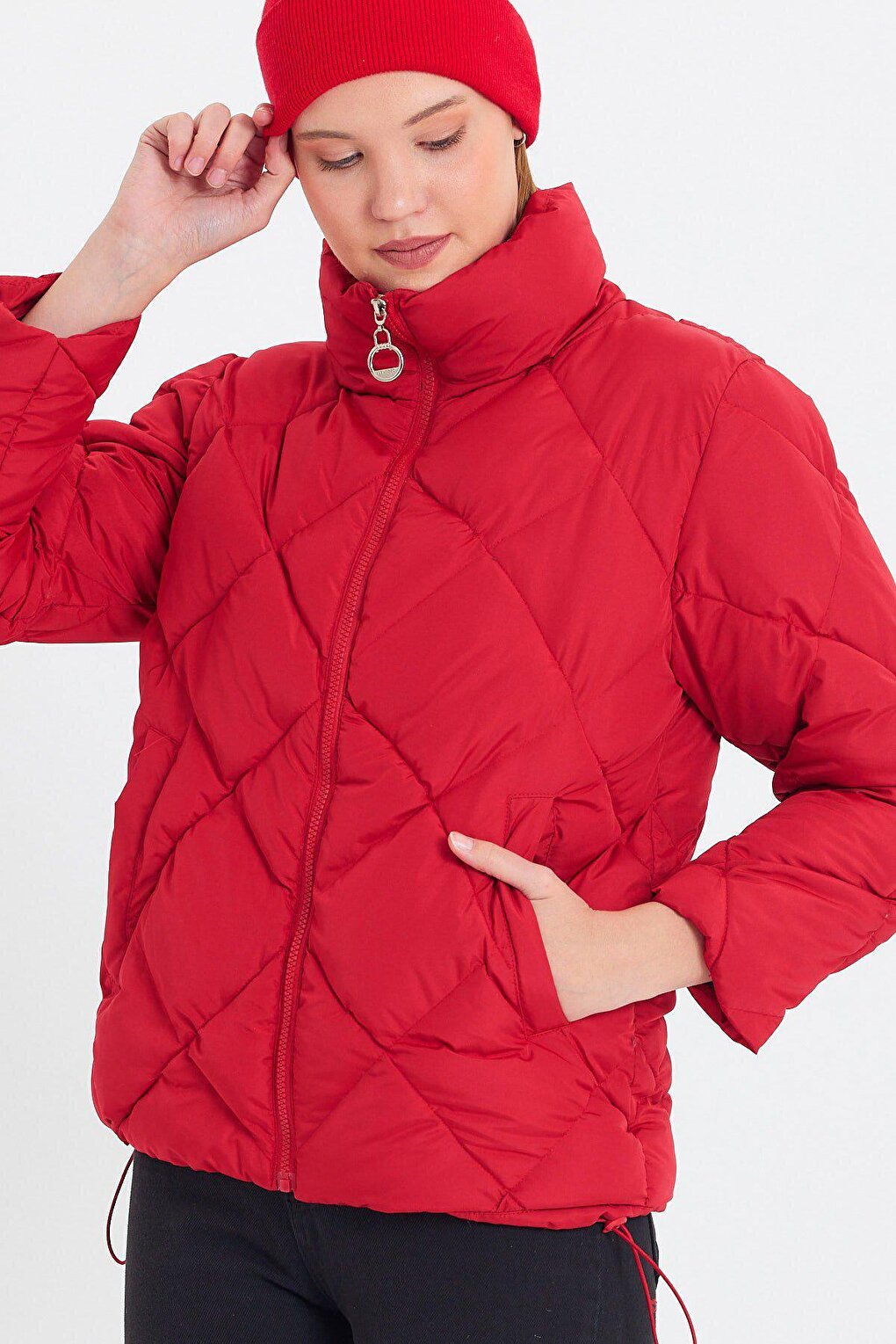 Comfortable Stand-Up Collar Puffer Jacket AD-K50424LNW