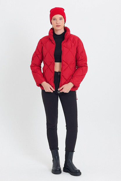 Comfortable Stand-Up Collar Puffer Jacket AD-K50424LNW