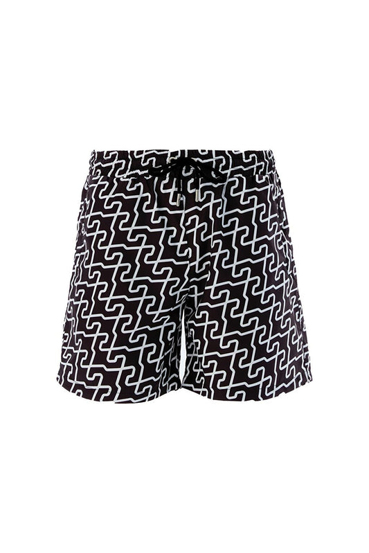 Men's Pool Swim Shorts Patterned Adoke S122 Black