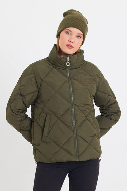 Comfortable Stand-Up Collar Puffer Jacket AD-K50424LNW