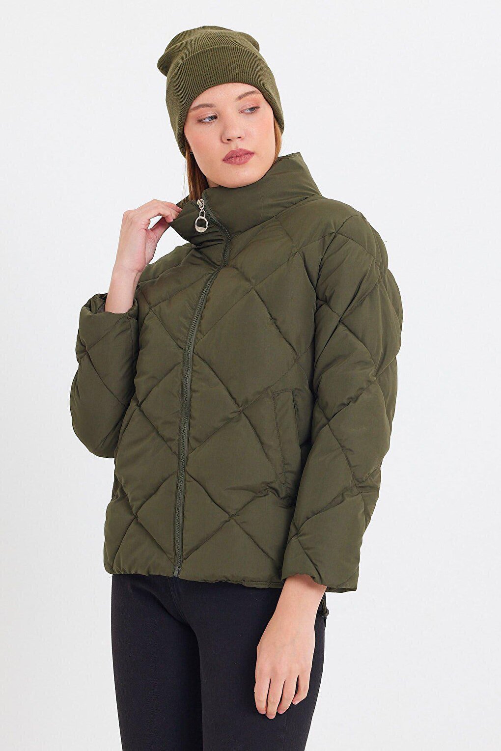 Comfortable Stand-Up Collar Puffer Jacket AD-K50424LNW