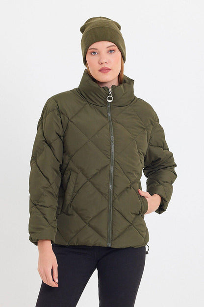 Comfortable Stand-Up Collar Puffer Jacket AD-K50424LNW