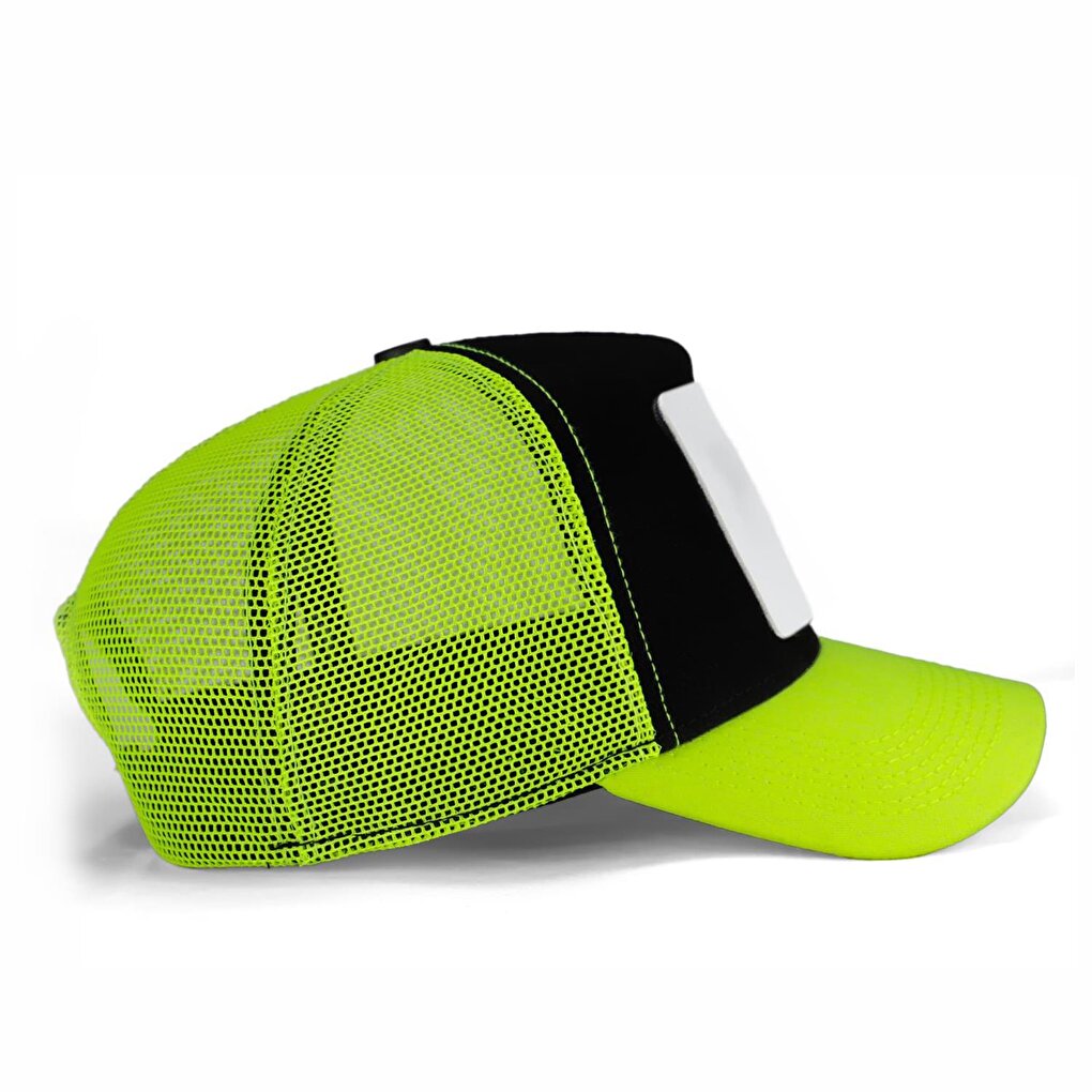 V1 Trucker Joker - Unisex Neon Peaked Neon-Black Hat (Cap) with 3 Code Logo