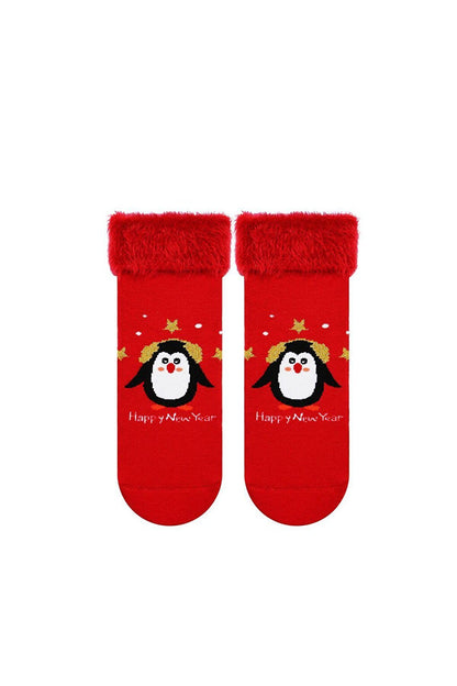 Fringed Christmas Themed Socket Towel Socks