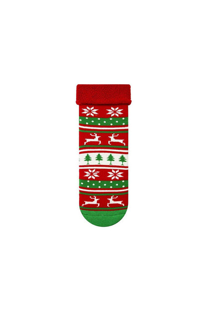 Fringed Christmas Themed Socket Towel Socks