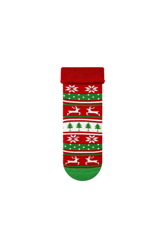 Fringed Christmas Themed Socket Towel Socks