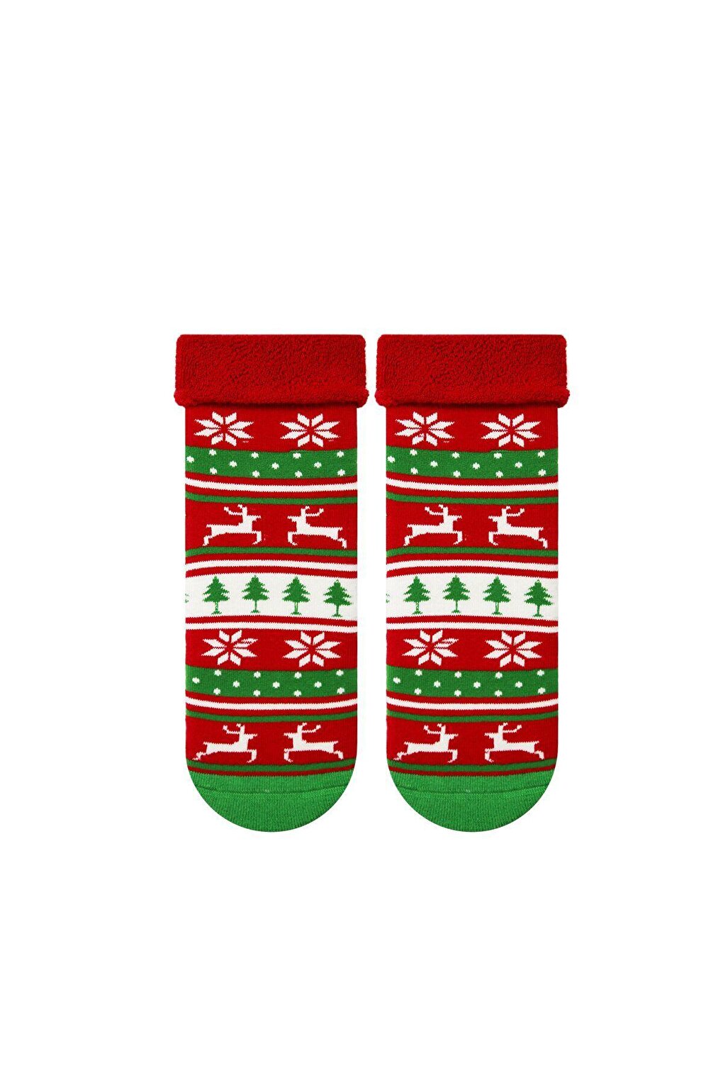 Fringed Christmas Themed Socket Towel Socks