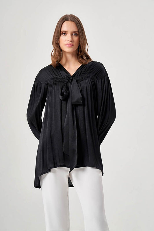 Black Tunic with Lace Front