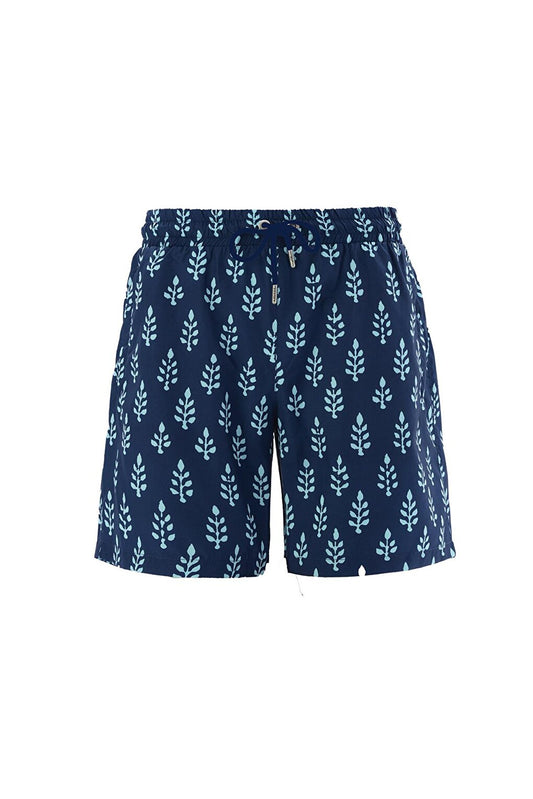 Men's Pool Swim Shorts Patterned Chıke S135 Dark Navy Blue