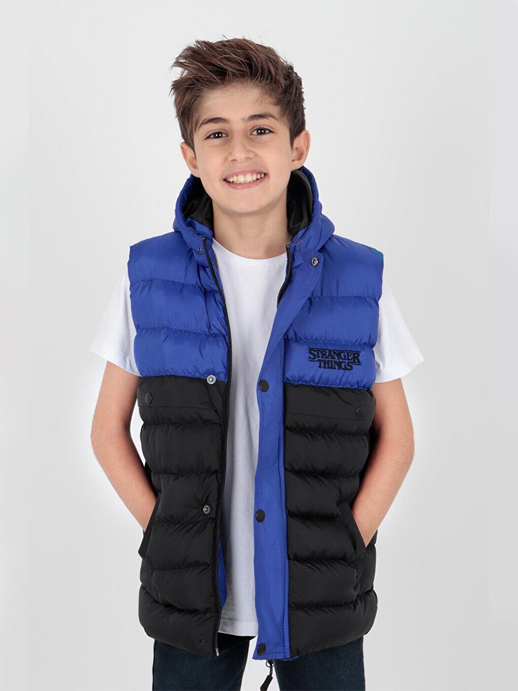 Boy's Stranger Embroidered Trend Puffer Vest Ak216162