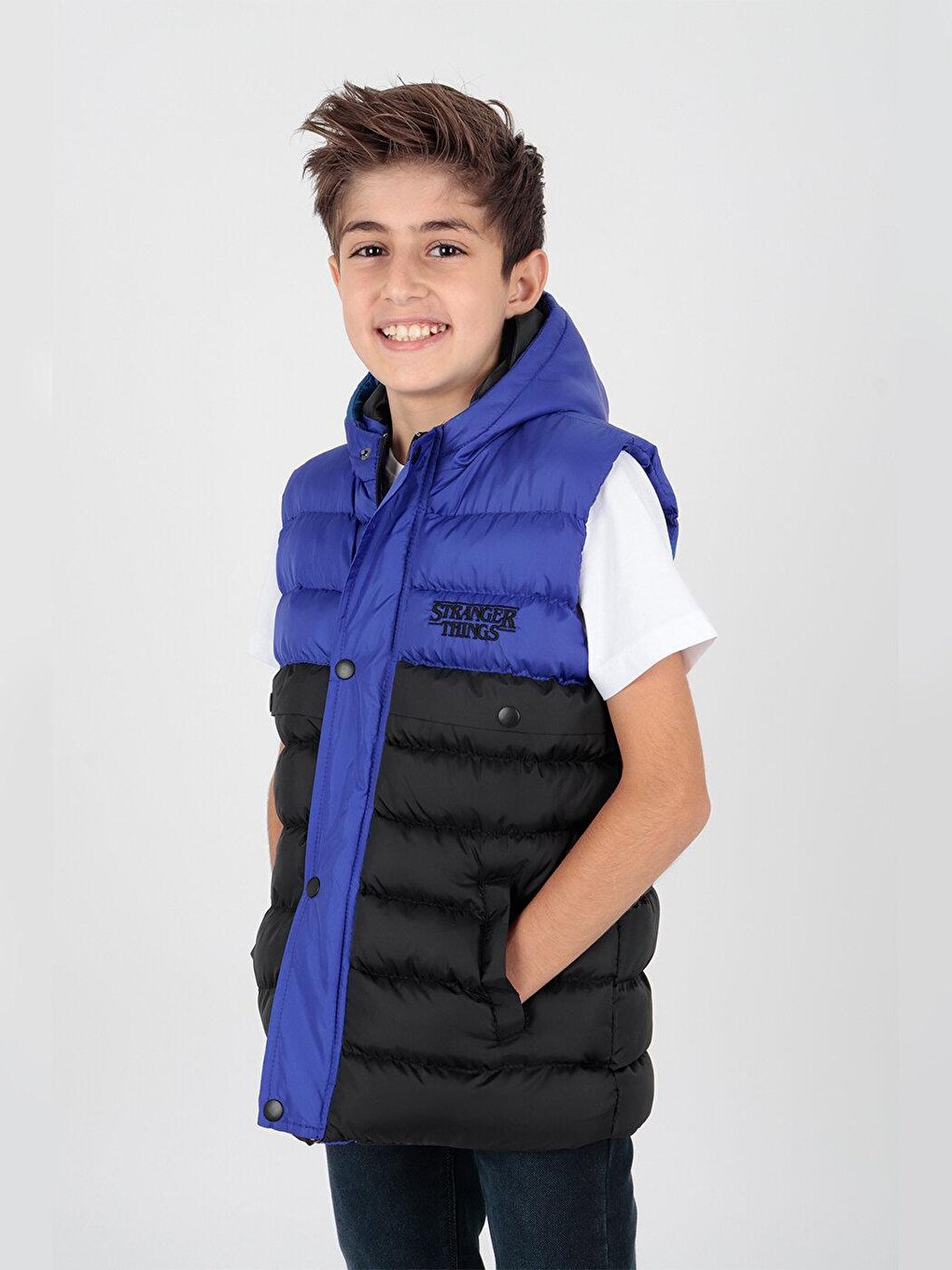 Boy's Stranger Embroidered Trend Puffer Vest Ak216162