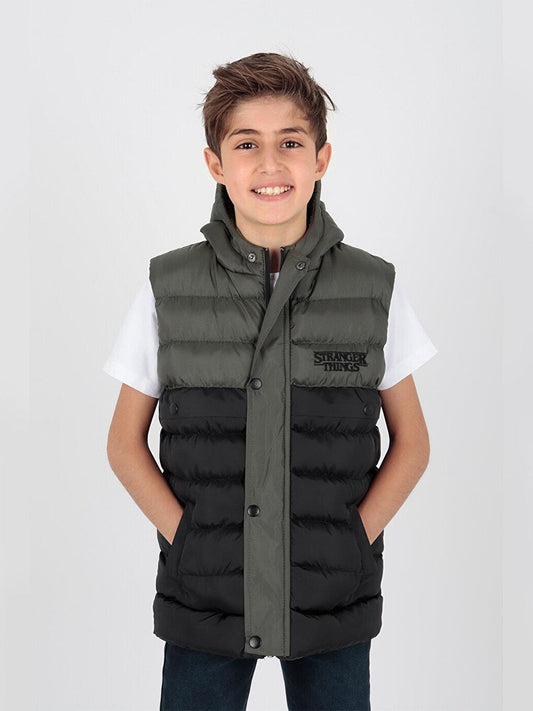 Boy's Stranger Embroidered Trend Puffer Vest Ak216162