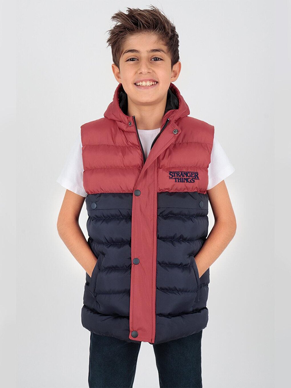 Boy's Stranger Embroidered Trend Puffer Vest Ak216162