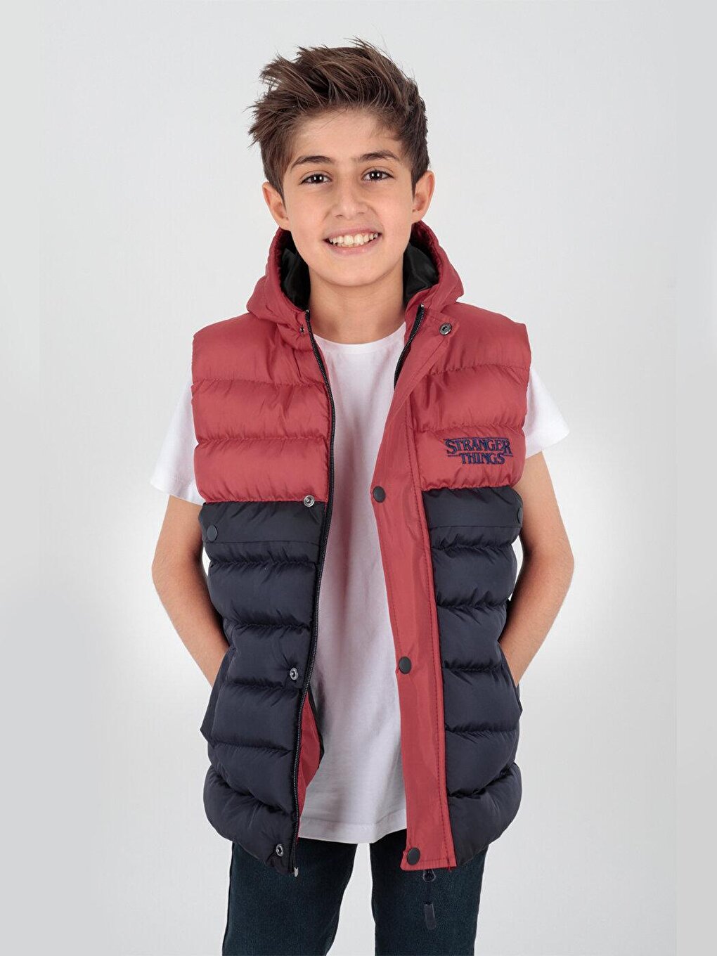 Boy's Stranger Embroidered Trend Puffer Vest Ak216162