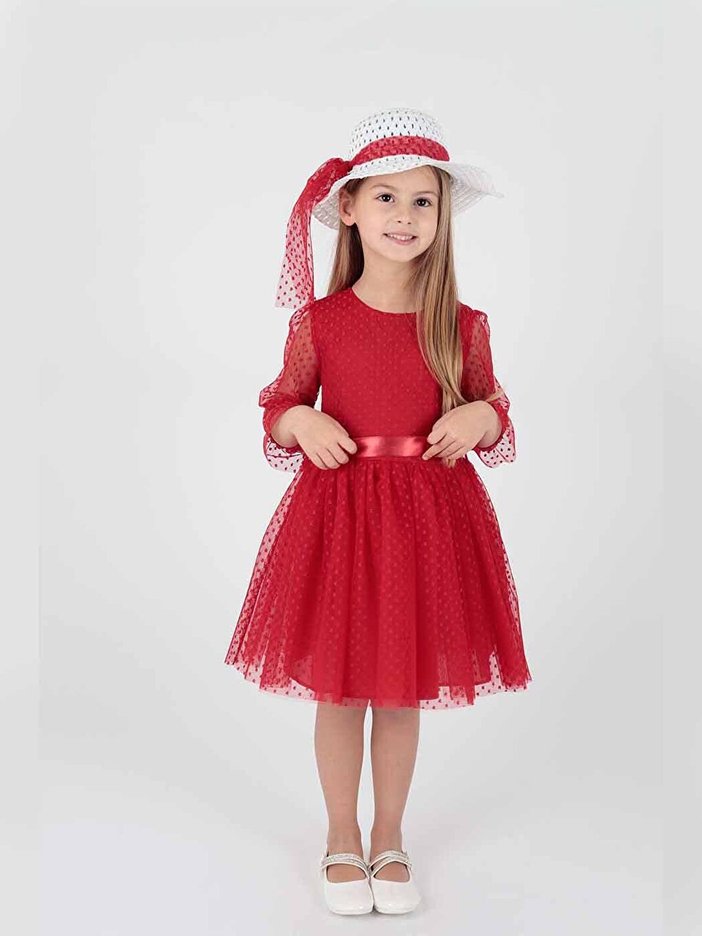 Girl's Hat and Tulle Lace Trend Dress Ak2228