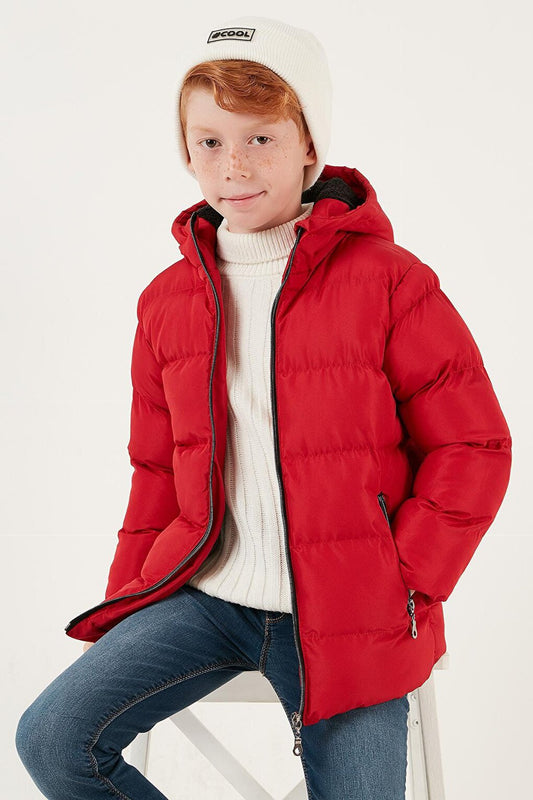 Plush Lined Hooded Winter Coat with Pockets 5761911