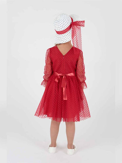 Girl's Hat and Tulle Lace Trend Dress Ak2228