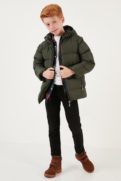 Plush Lined Hooded Winter Coat with Pockets 5761911