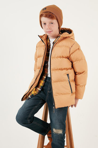 Plush Lined Hooded Winter Coat with Pockets 5761911