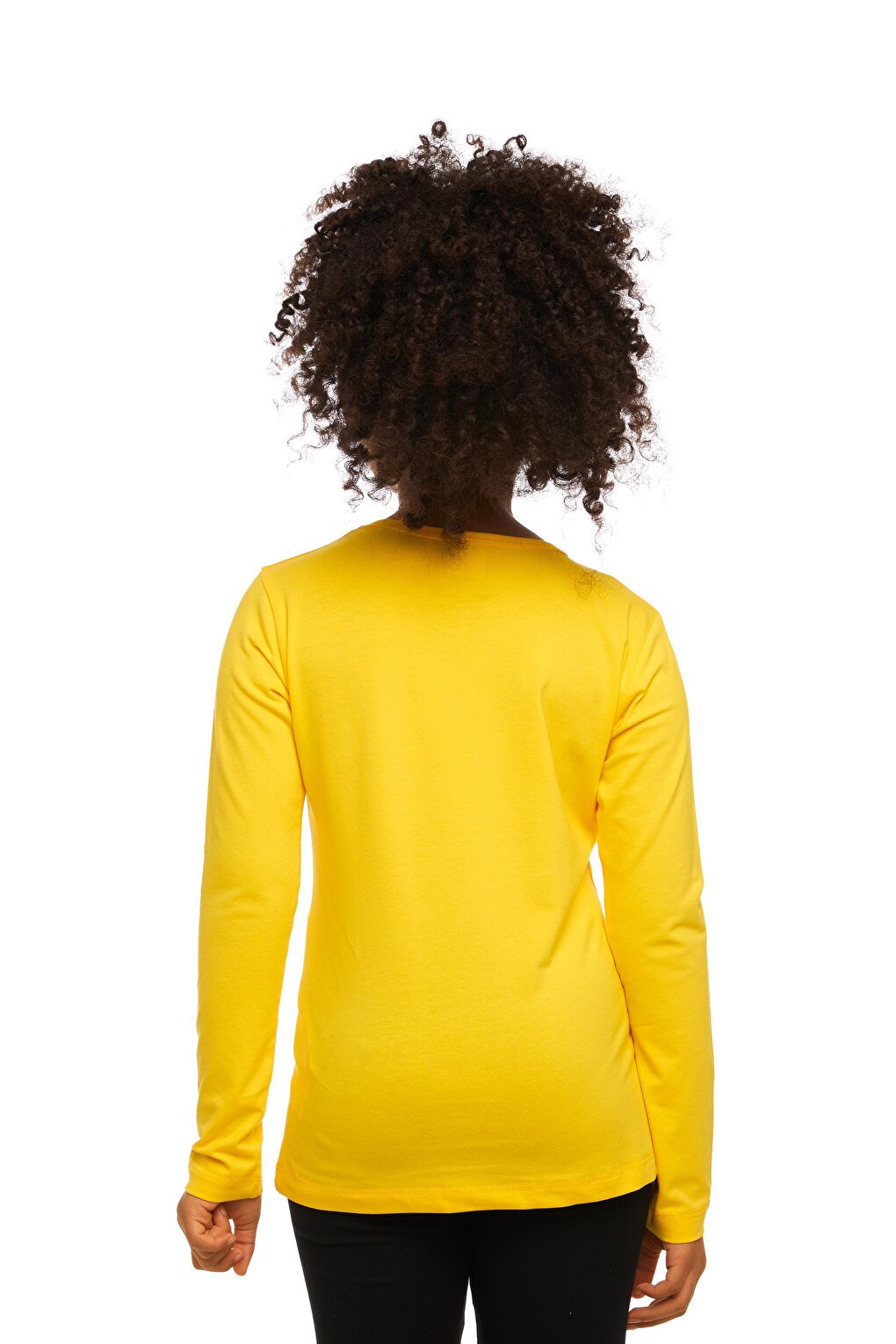 Yellow Girl's Plain Basic Lycra Long Sleeve T-Shirt