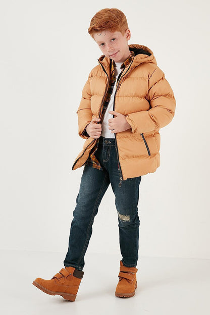 Plush Lined Hooded Winter Coat with Pockets 5761911