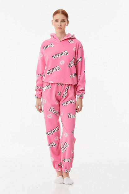 Printed Hooded Pajama Set