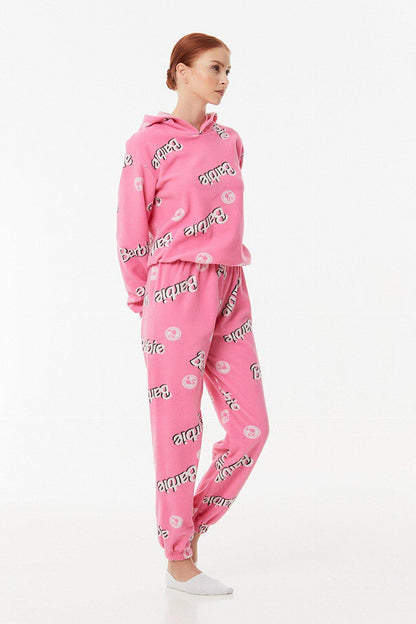 Printed Hooded Pajama Set