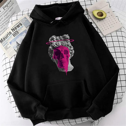 Art Skull Black Unisex Hooded Oversize Sweatshirt Hoodie