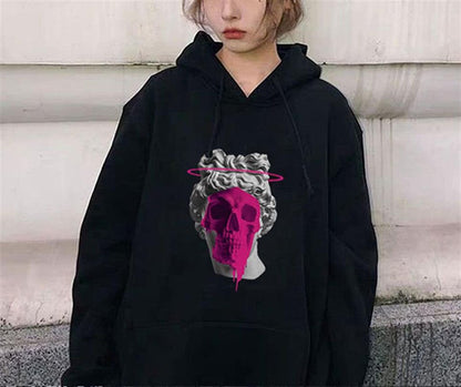 Art Skull Black Unisex Hooded Oversize Sweatshirt Hoodie