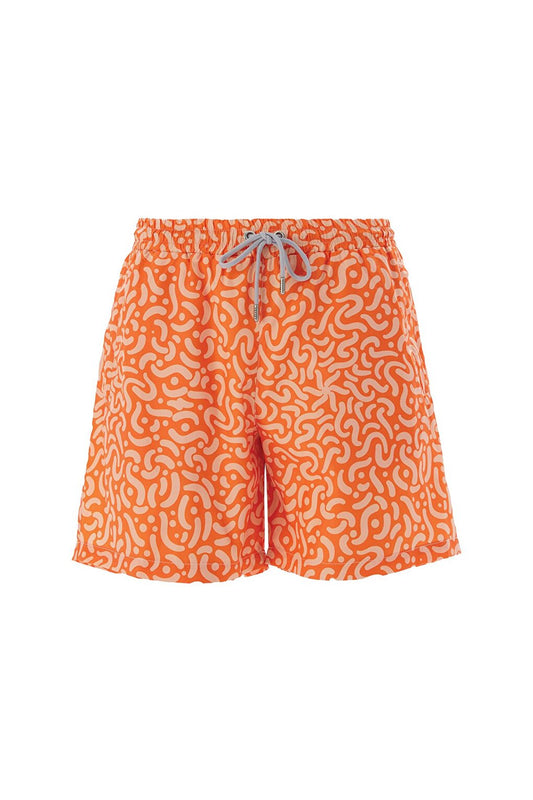 Men's Pool Swim Shorts Patterned Damerea S137 Orange