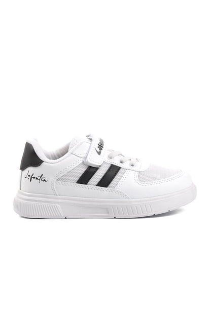 715Y-F White-Black Mesh Children's Sports Shoes