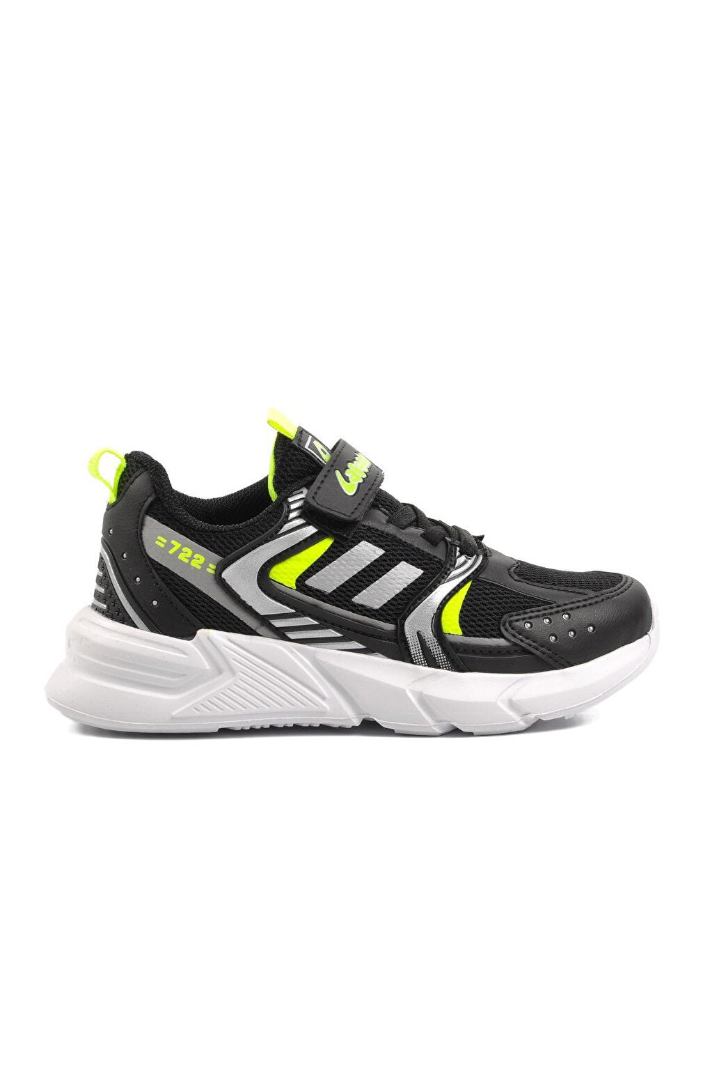 722Y-F Black-F.Yellow Children's Sports Shoes