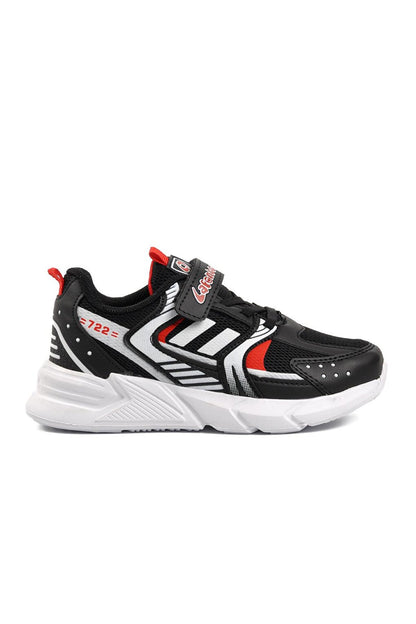 722Y-F Black-Red Children's Sports Shoes