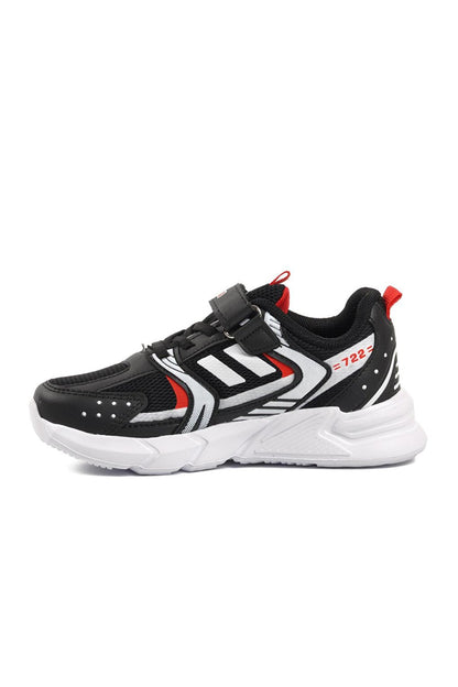 722Y-F Black-Red Children's Sports Shoes