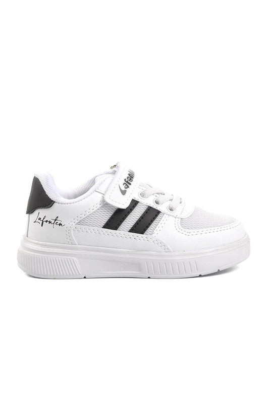 715Y-P White-Black Children's Sports Shoes