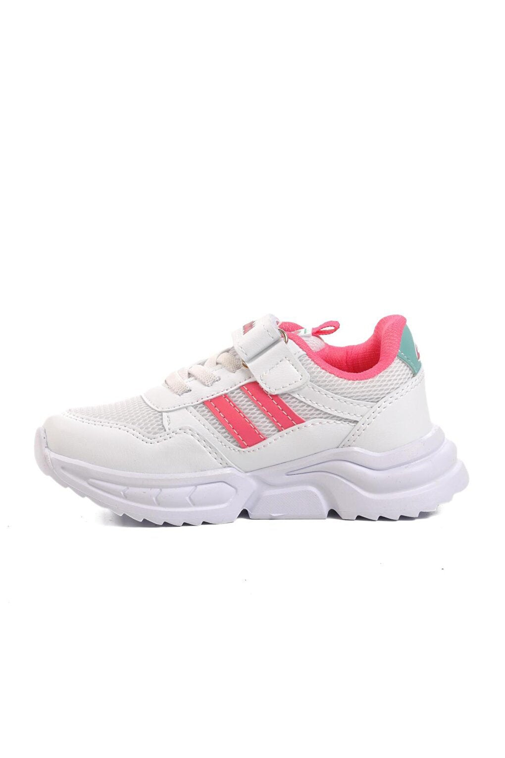 719Y-P White-Fuchsia Kids Sports Shoes