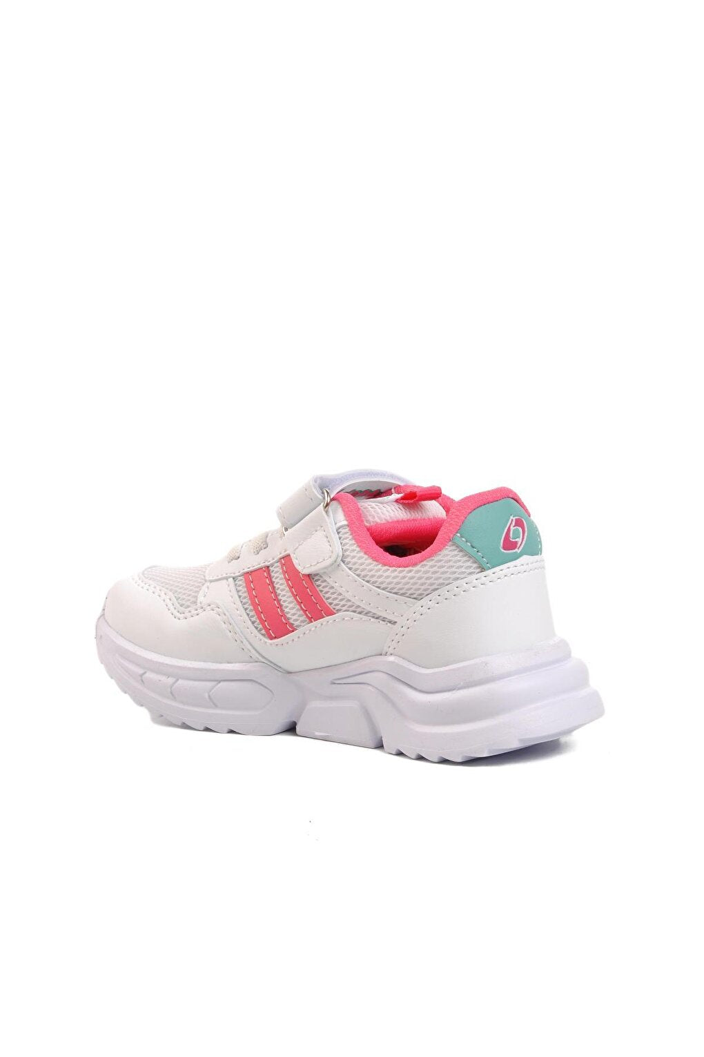 719Y-P White-Fuchsia Kids Sports Shoes