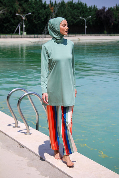 Green Fully Covered Hijab Swimsuit M2227