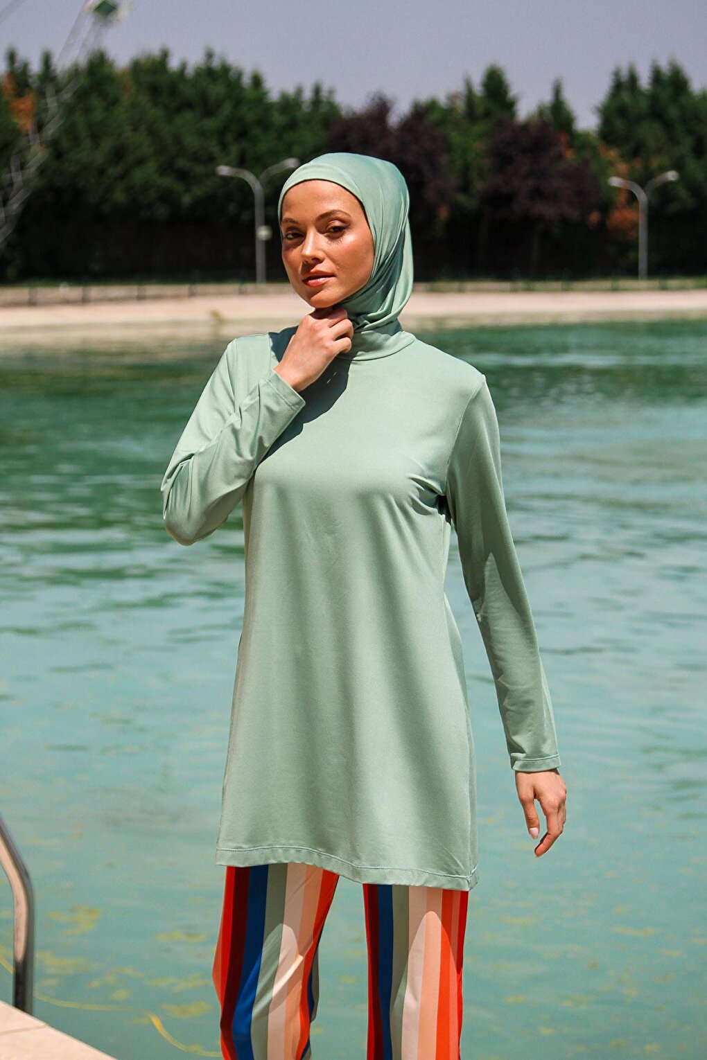 Green Fully Covered Hijab Swimsuit M2227