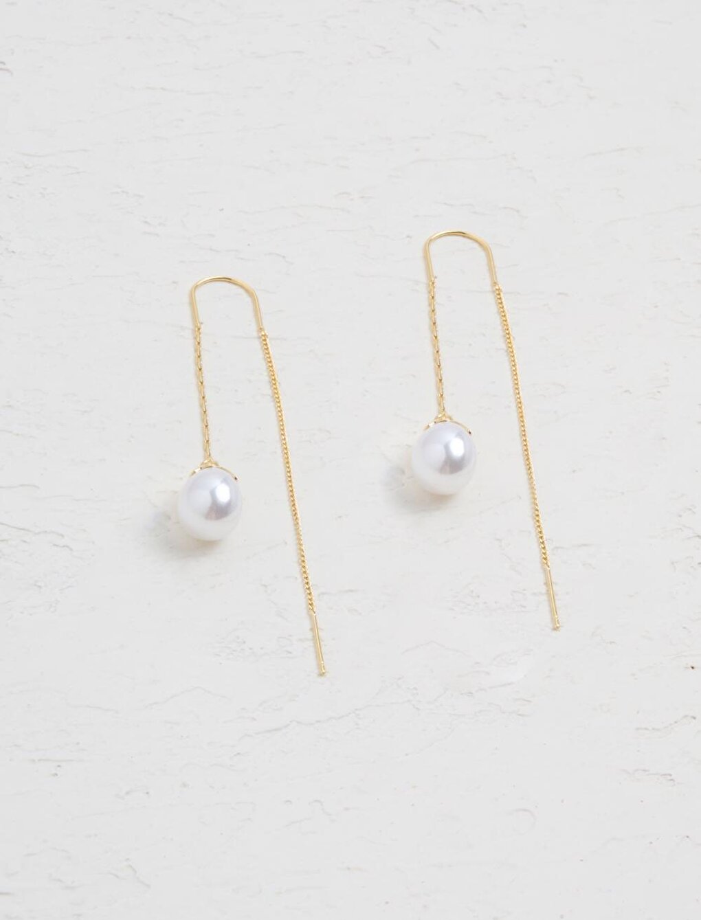 White Pearl Detailed Dangle Earrings