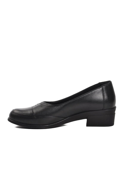 Black Genuine Leather Women's Classic Shoes 9080